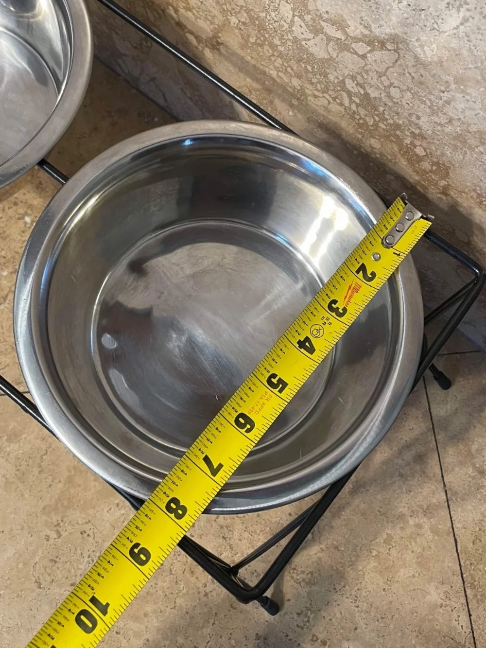 Dog food Stand with 2 bowls (food, water) pet feeder station, metal steel